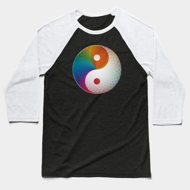 Multi Color Yin Yang Baseball T-Shirt by Bluepress